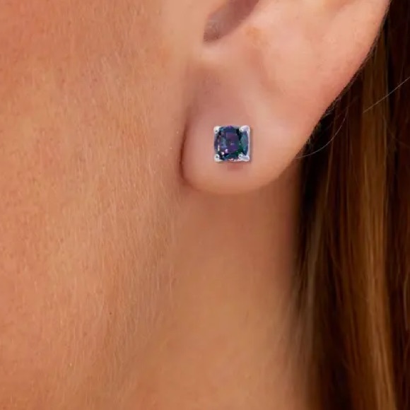 New-Savvy Cie Jewels Mystic Quartz Sterling Silver Stud Earrings - Picture 3 of 5